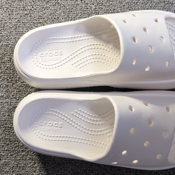 Crocs Stomp Slide Platform Chunky Slip On Chalk White Comfort Womens 7 - Picture 6 of 10